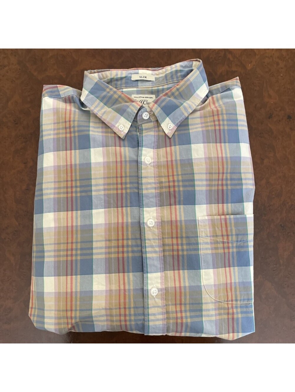 J Crew Slim Secret Wash cotton poplin shirt Plaid XL